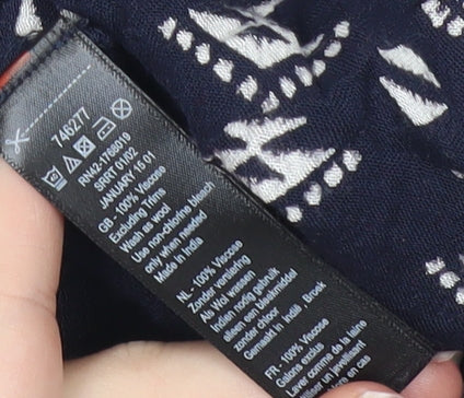 Monsoon Women’s Blue Geometric Harem Trousers Size M Viscose