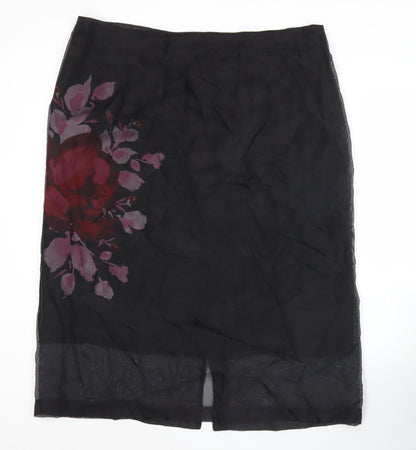 Marks & Spencer Women's Black Floral Pencil Skirt Size 20