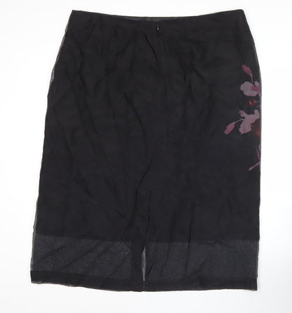 Marks & Spencer Women's Black Floral Pencil Skirt Size 20