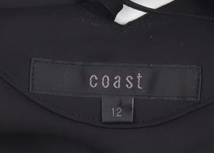 Womens UK Size 12 Coast Black Tunic Blouse
