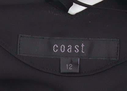 Womens UK Size 12 Coast Black Tunic Blouse