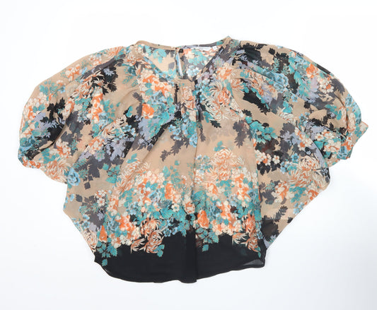 New Look Women’s Multicoloured Floral Chiffon Blouse Size 8