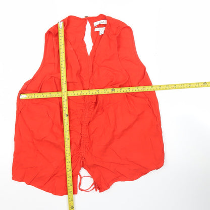 Womens UK Size 16 Marks and Spencer Red Tunic Blouse