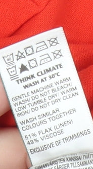 Womens UK Size 16 Marks and Spencer Red Tunic Blouse