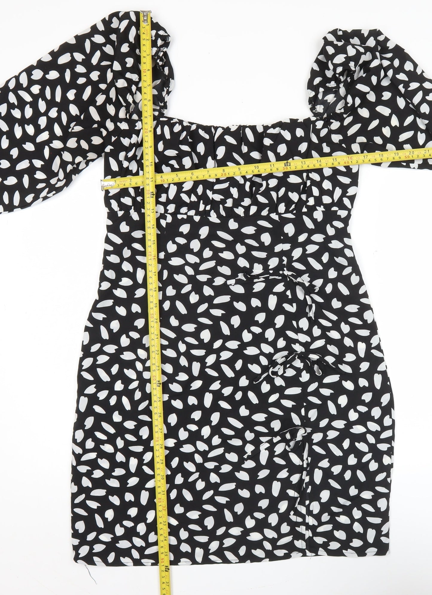 PrettyLittleThing Women’s Black Size 14 Bodycon Mini Dress Ruched