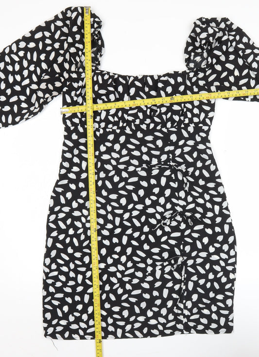 PrettyLittleThing Women’s Black Size 14 Bodycon Mini Dress Ruched