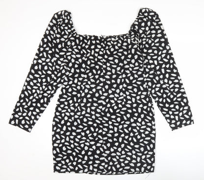 PrettyLittleThing Women’s Black Size 14 Bodycon Mini Dress Ruched