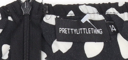 PrettyLittleThing Women’s Black Size 14 Bodycon Mini Dress Ruched