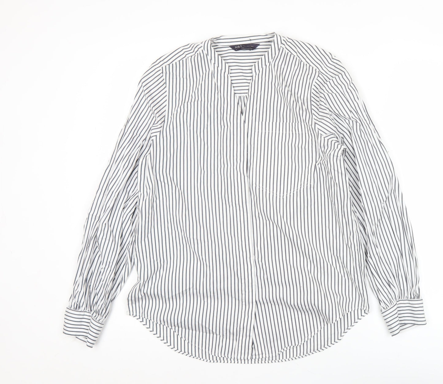 Womens UK Size 8 Marks and Spencer White Tunic Blouse
