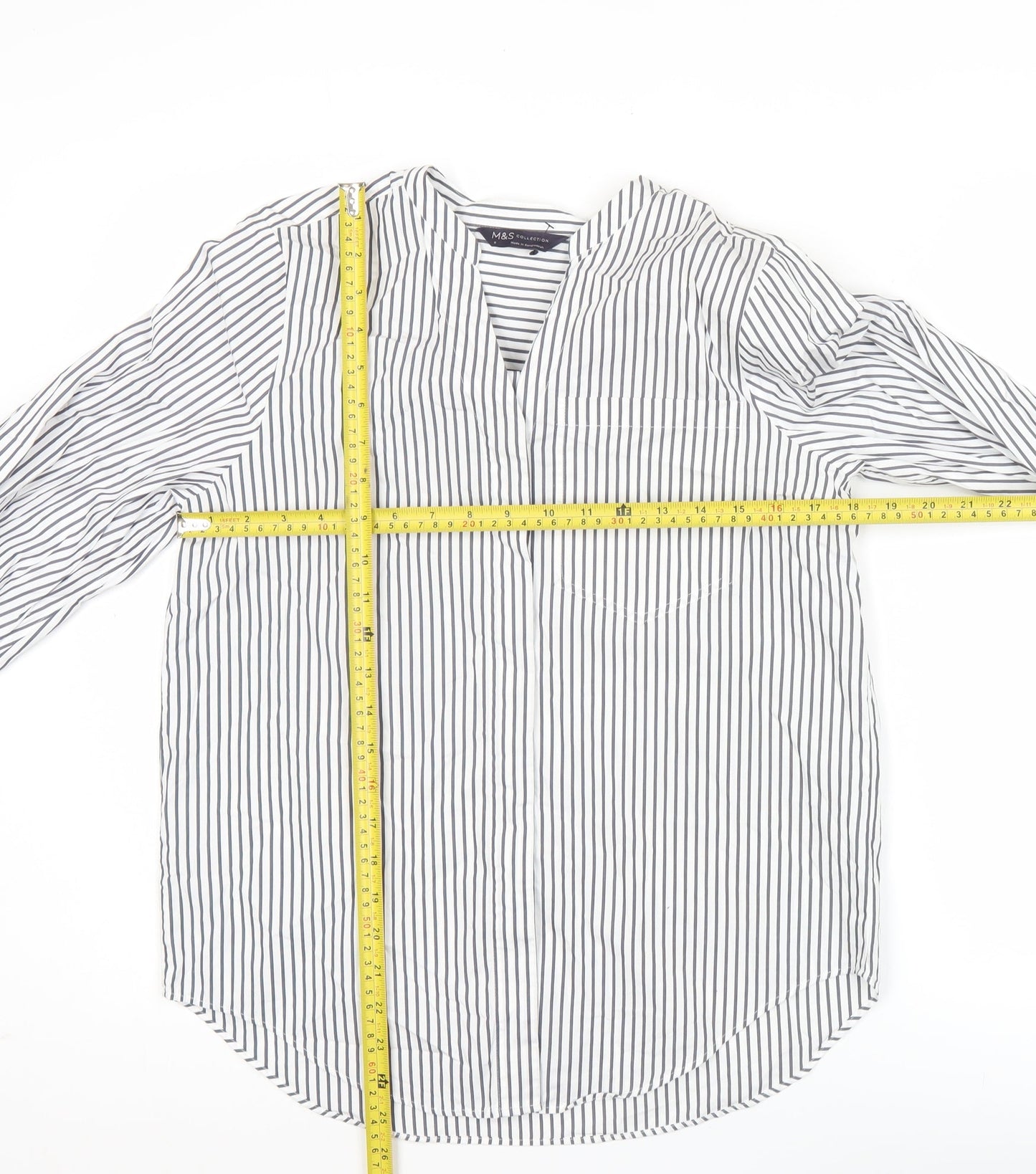 Womens UK Size 8 Marks and Spencer White Tunic Blouse