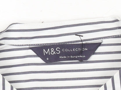 Womens UK Size 8 Marks and Spencer White Tunic Blouse