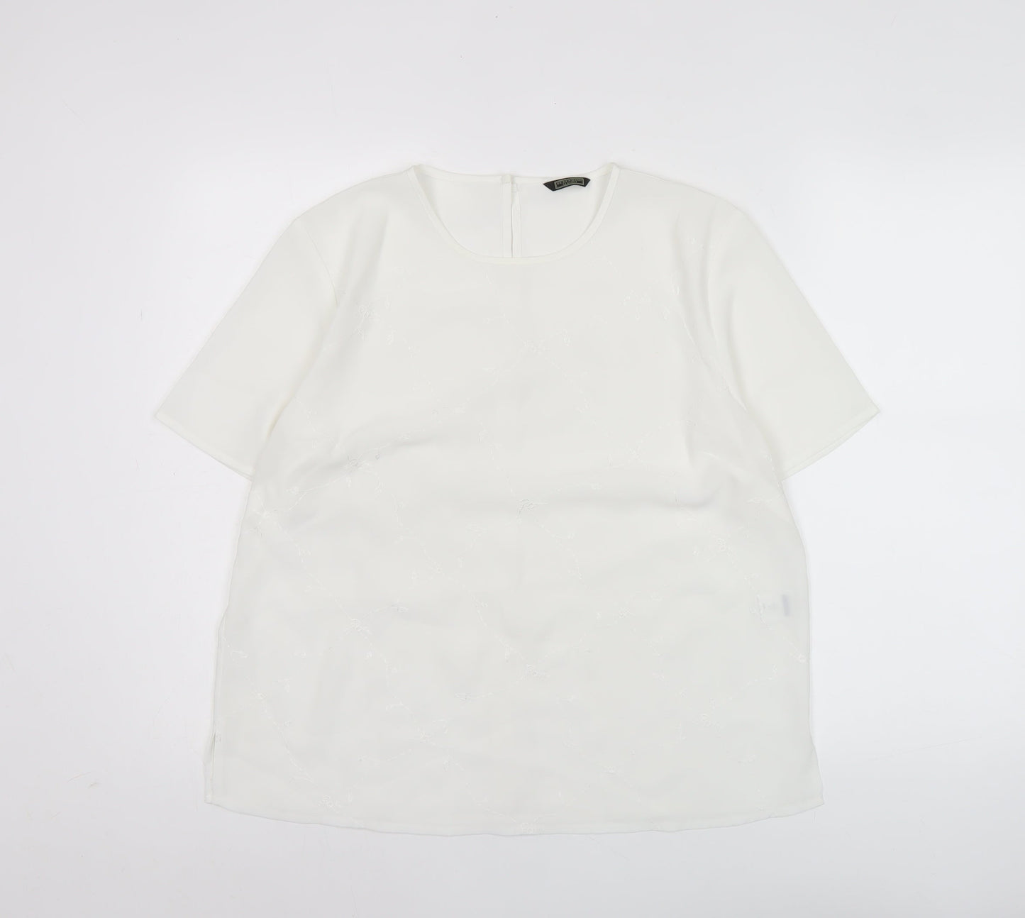 Womens UK Size 14 Debenhams White Basic Blouse