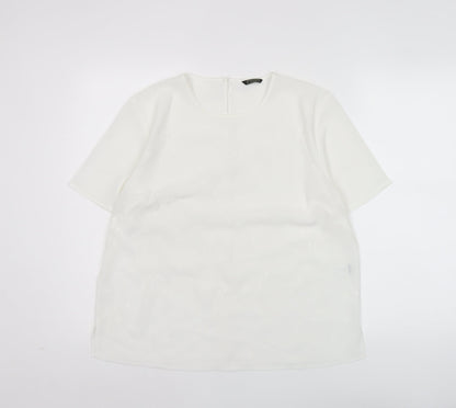 Womens UK Size 14 Debenhams White Basic Blouse