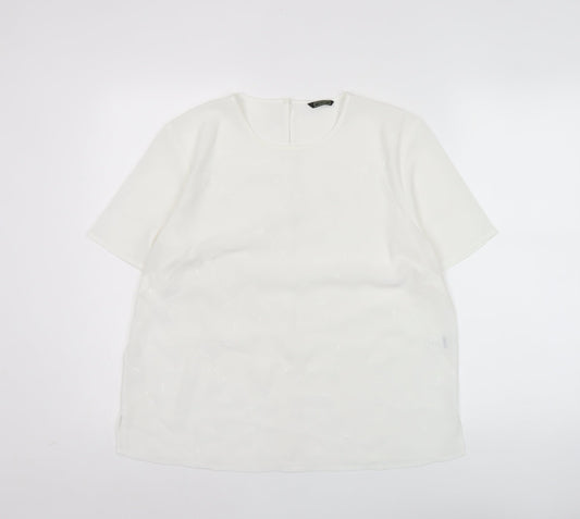Womens UK Size 14 Debenhams White Basic Blouse