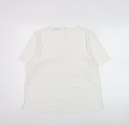 Womens UK Size 14 Debenhams White Basic Blouse