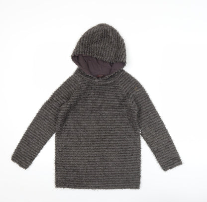 Imoga Teens Grey Pullover Hoodie Size 8 Fleece Lined Winter Top