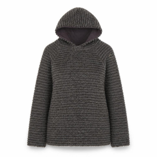 Front view of Imoga Teens Grey Pullover Hoodie, size 8, Fleece Lined Winter Top