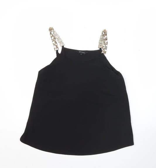New Look Women’s Black Size 8 Studded Strap Camisole Tank Top