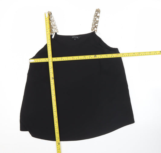 New Look Women’s Black Size 8 Studded Strap Camisole Tank Top