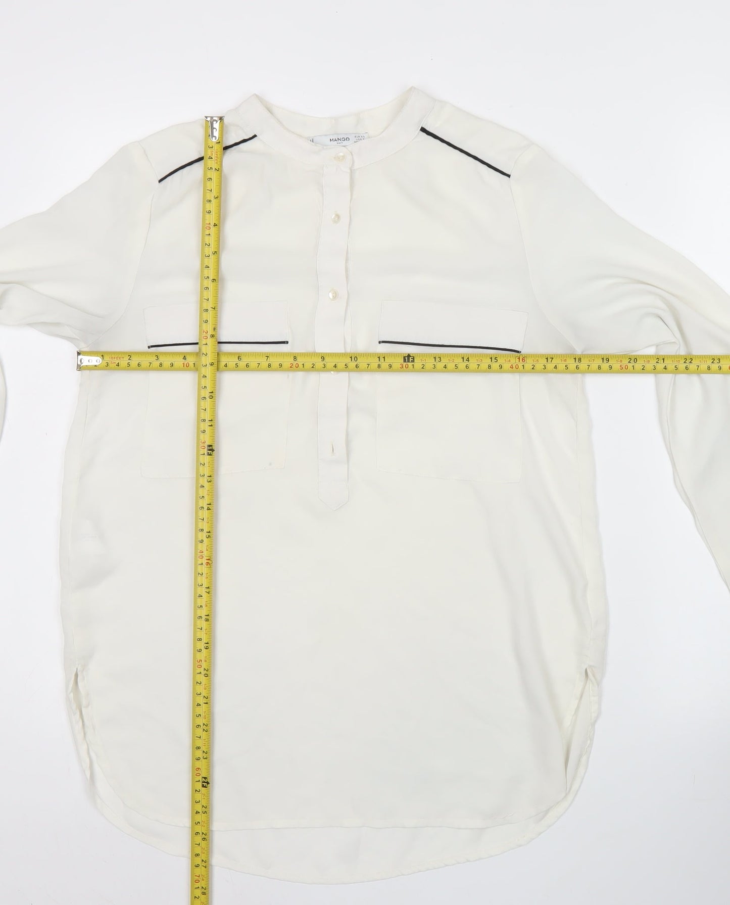 Womens UK Size XS Mango Ivory Tunic Blouse