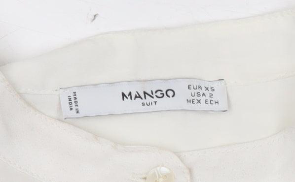 Womens UK Size XS Mango Ivory Tunic Blouse