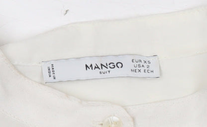 Womens UK Size XS Mango Ivory Tunic Blouse