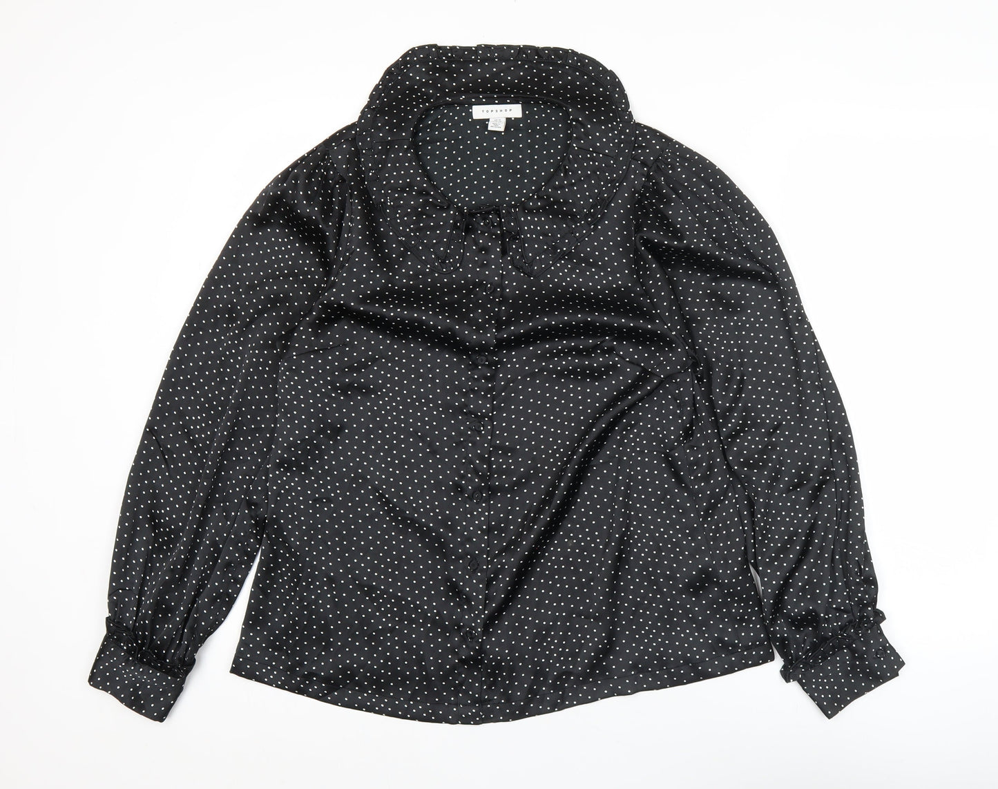 Womens UK Size 10 Topshop Black Basic Blouse