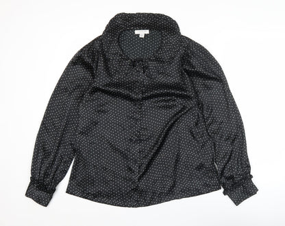 Womens UK Size 10 Topshop Black Basic Blouse