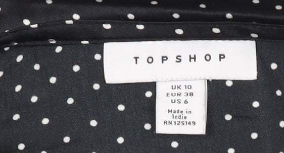 Womens UK Size 10 Topshop Black Basic Blouse