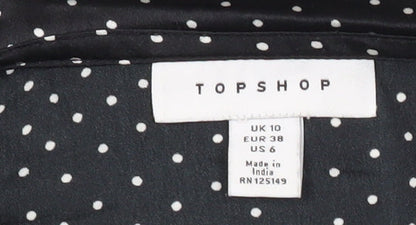 Womens UK Size 10 Topshop Black Basic Blouse