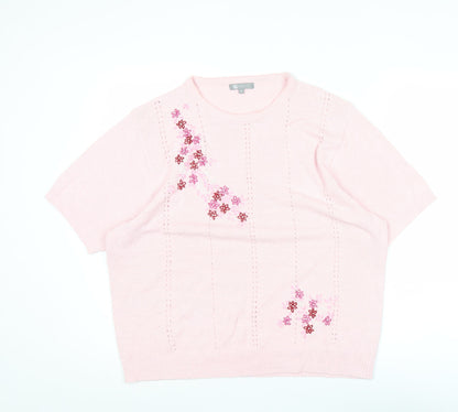 Womens UK Size XL Mia Moda Pink Pullover Jumper