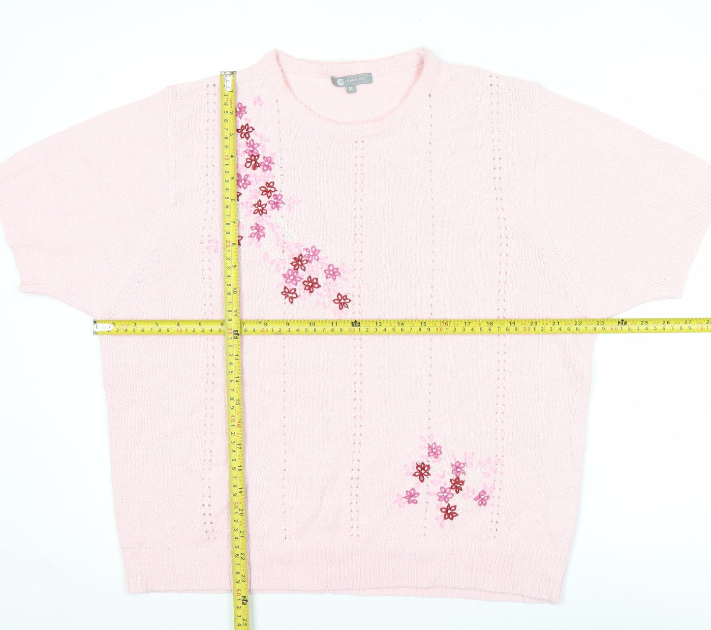 Womens UK Size XL Mia Moda Pink Pullover Jumper