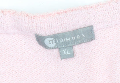 Womens UK Size XL Mia Moda Pink Pullover Jumper
