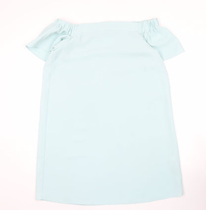 Topshop Women’s Blue Off Shoulder Shift Dress Size 12