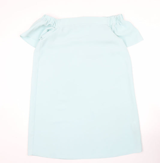 Topshop Women’s Blue Off Shoulder Shift Dress Size 12