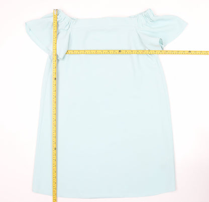 Topshop Women’s Blue Off Shoulder Shift Dress Size 12