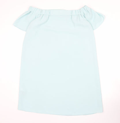 Topshop Women’s Blue Off Shoulder Shift Dress Size 12