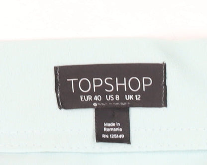 Topshop Women’s Blue Off Shoulder Shift Dress Size 12