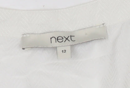 Womens UK Size 12 NEXT White Basic Blouse