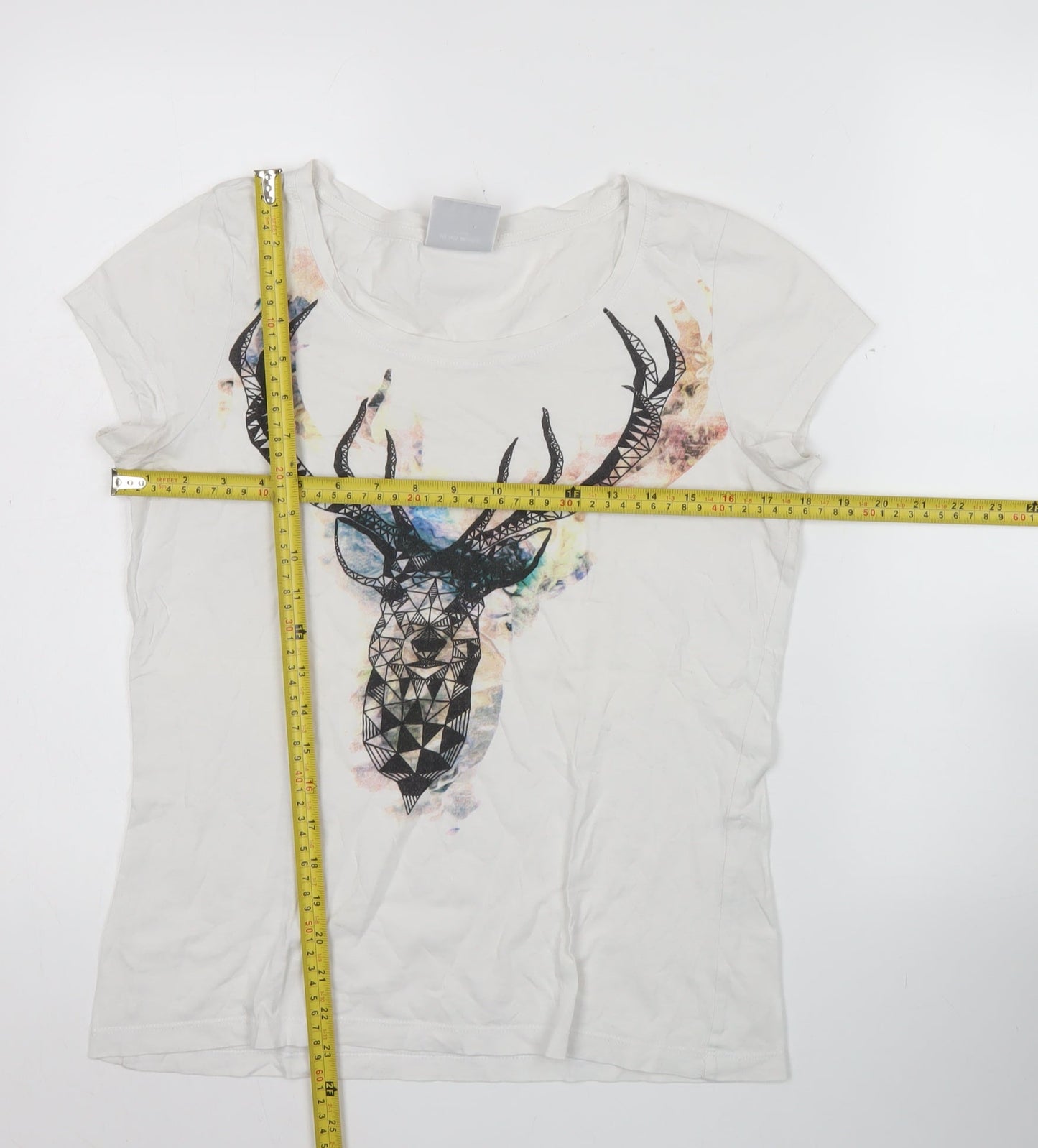 Womens UK Size S VERO MODA White Basic T-Shirt