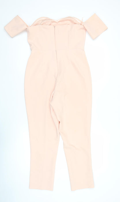 Very Petite Women’s Beige One Shoulder Jumpsuit Size 8