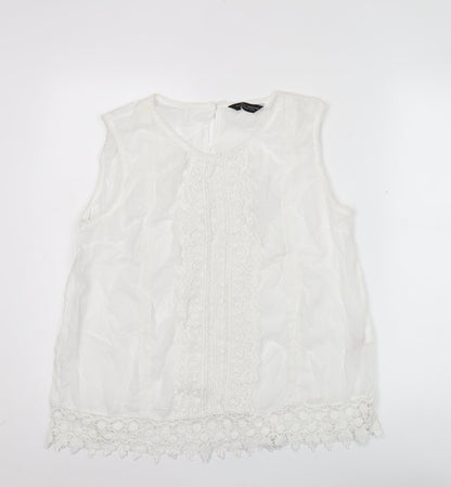 Womens UK Size 18 Dorothy Perkins White Tunic Blouse