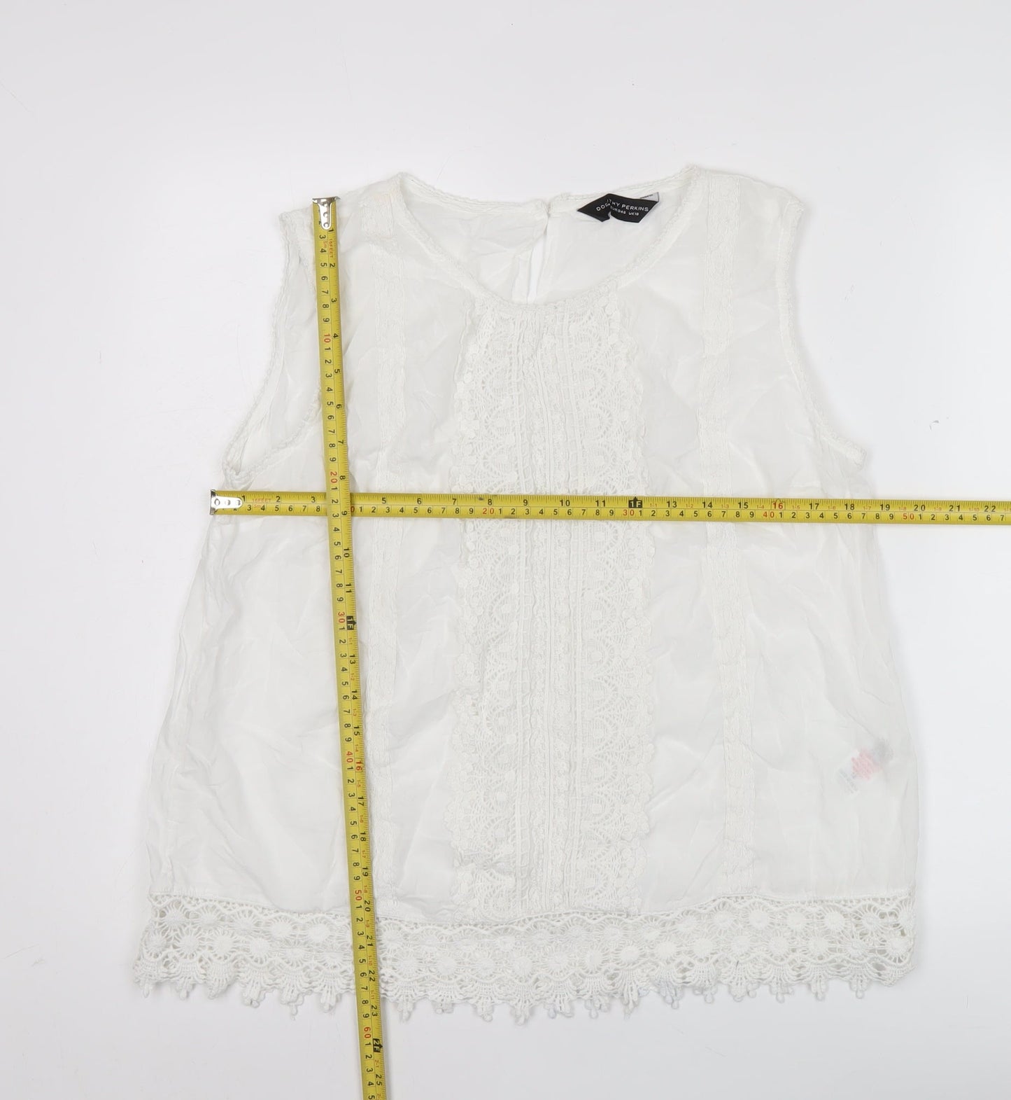 Womens UK Size 18 Dorothy Perkins White Tunic Blouse