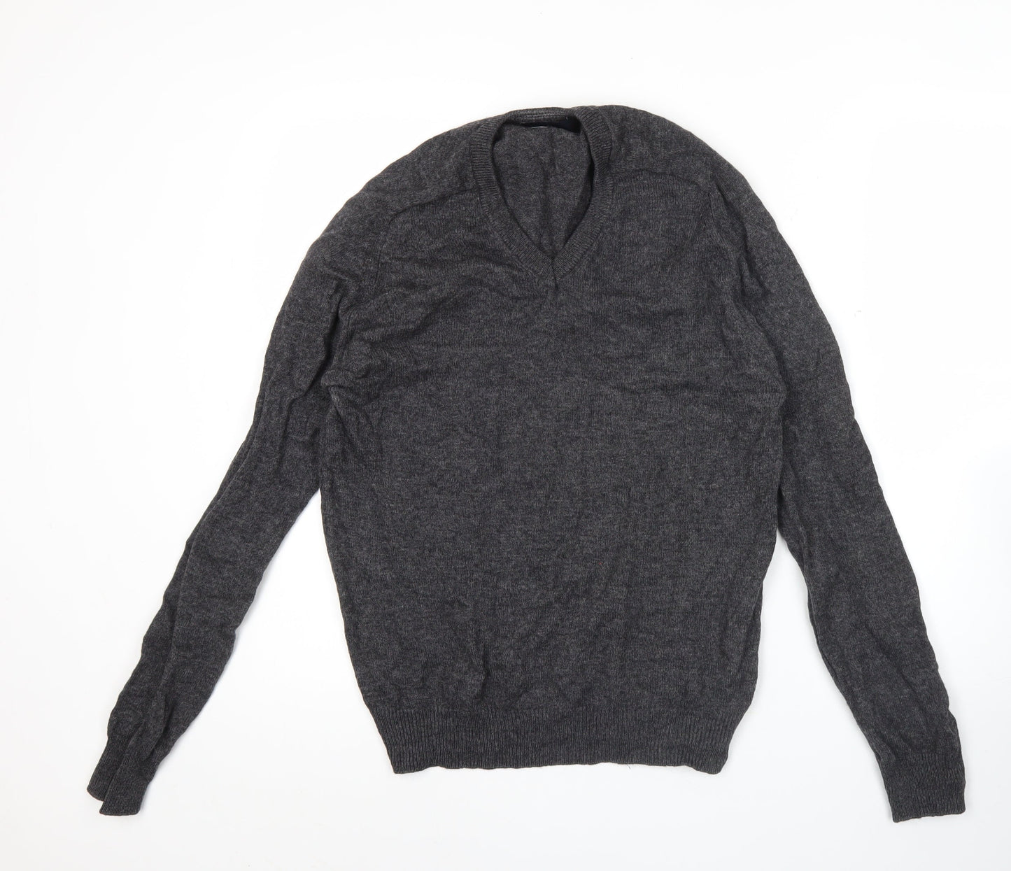 Blue Harbour Men's Grey Wool V-Neck Jumper Pullover L