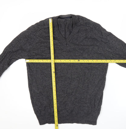 Blue Harbour Men's Grey Wool V-Neck Jumper Pullover L