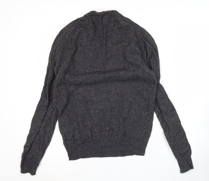 Blue Harbour Men's Grey Wool V-Neck Jumper Pullover L