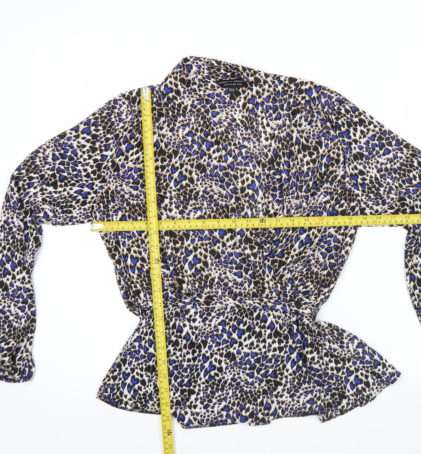 Womens UK Size 14 Dorothy Perkins Multicoloured Wrap Blouse