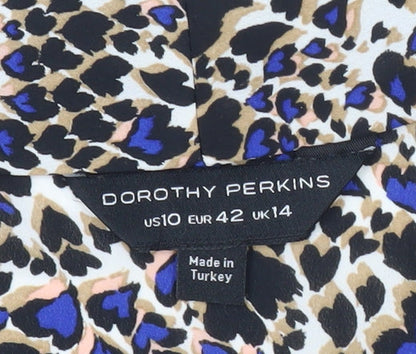 Womens UK Size 14 Dorothy Perkins Multicoloured Wrap Blouse