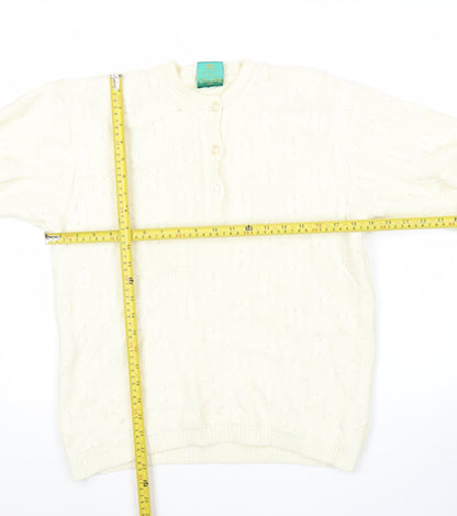 Womens UK Size 14 Canda Ivory Henley Jumper