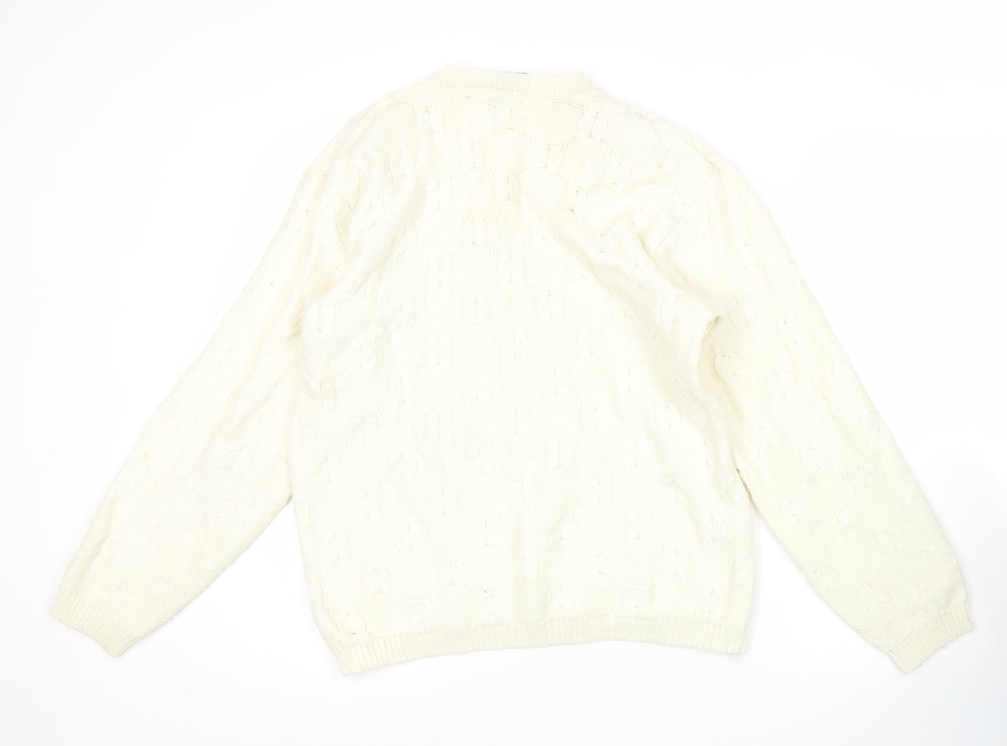 Womens UK Size 14 Canda Ivory Henley Jumper